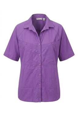 Center Aisle Plus Purple Short Sleeve Button Down Utility Shirt Size 22W